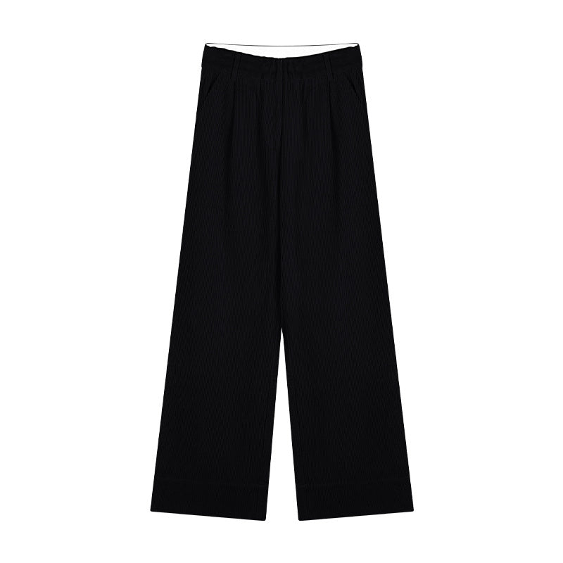 Dame bred plissé-bukser med høj talje og elegante folder Stilla