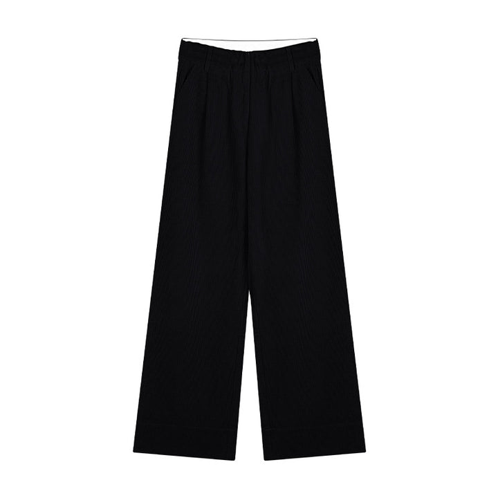 Dame bred plissé-bukser med høj talje og elegante folder Stilla