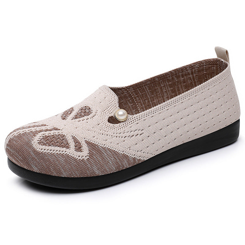 Femme Dekorative Strik Slip-On Flats Stilla