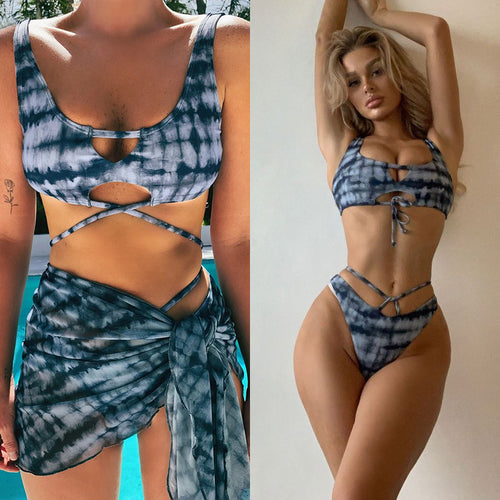 Dame Bikini-sæt med innovativt snøredesign og spændende cut-out-detaljer Stilla