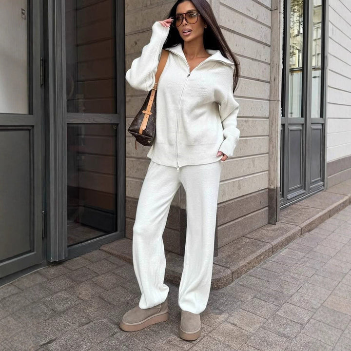 Kvinders sporty sweater med høj krave og lynlås element Skovae