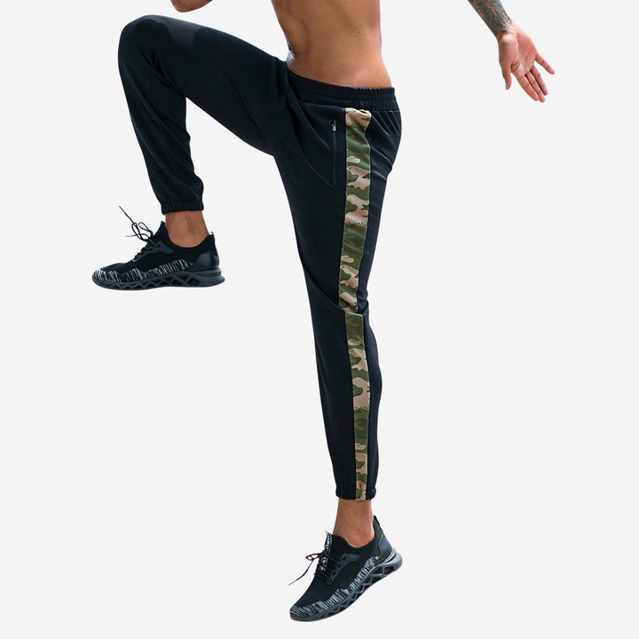 Herrer Sporty Joggingbukser med sideløst camouflage-design og åndbare egenskaber Stilla