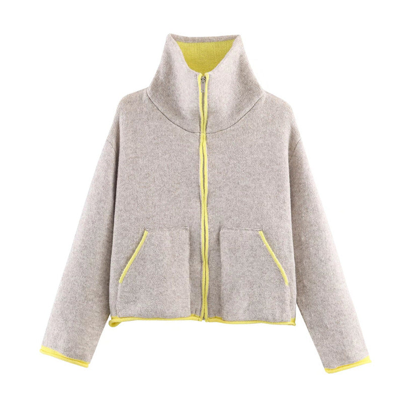 Dames moderne oversized fleecejakke med høj krave og praktiske lommer Stilla
