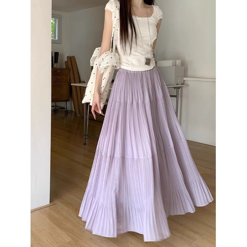 Dames maxi skirt med elegante plisseringer Stilla