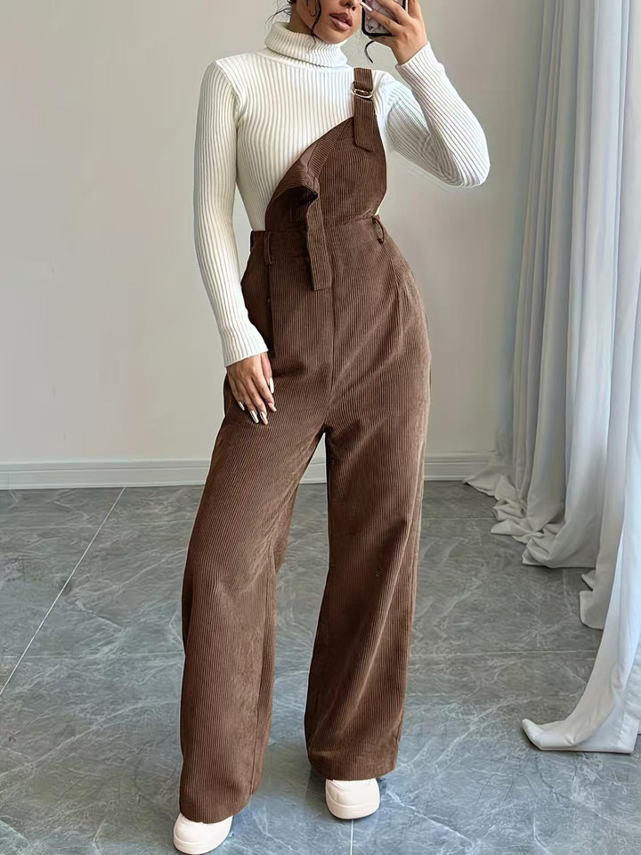 Kvinders afslappet skåret kord jumpsuit Stilla