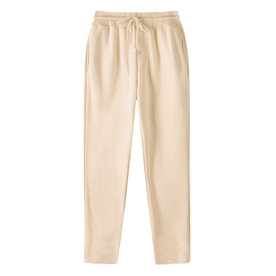 Herrer nan lige Sweatpants lavet af meleret bomuldsblanding med elastisk linning snoretræk og sidelommer Skovae