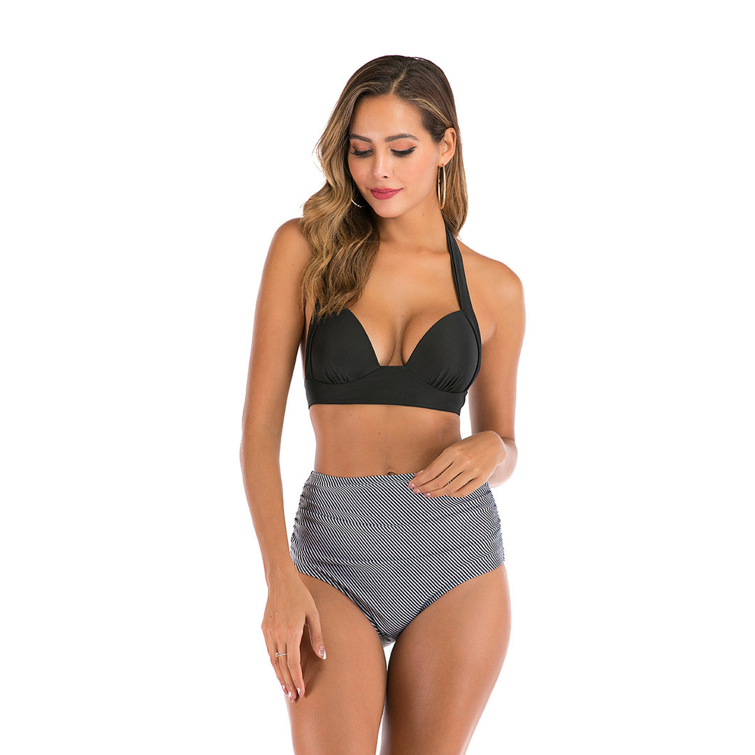 Damehøj talje bikini med floral design Skovae