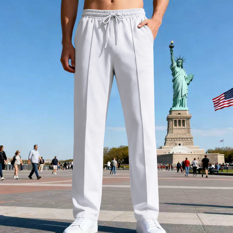Herrer afslappet-elegant press fold sweatpants med pressefold, elastisk tunneltræk og sidelommer Skovae