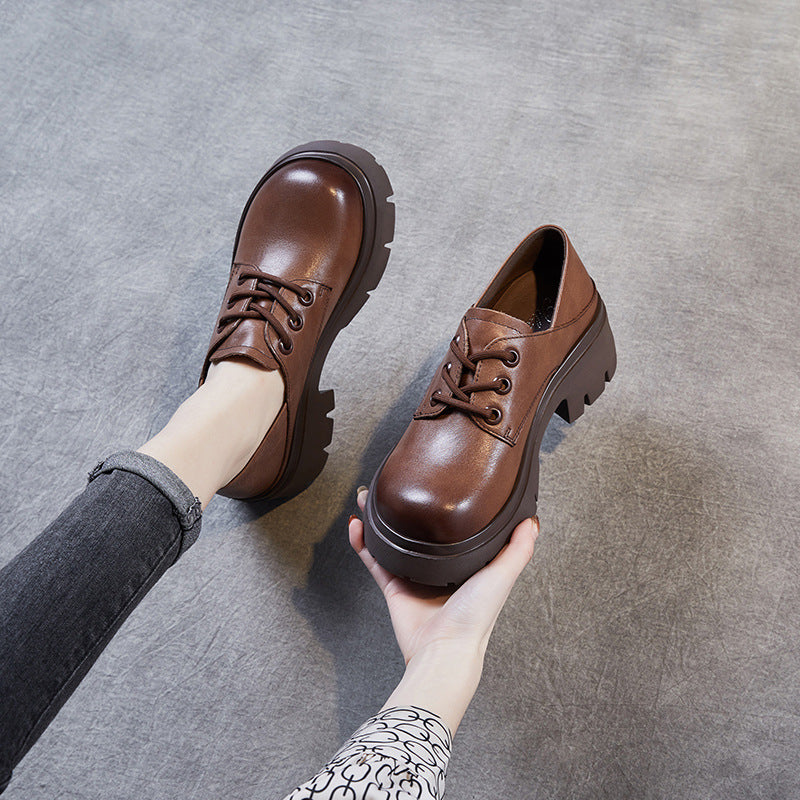 Dame Chunky Platform Oxfords med stilige snørebånd Stilla