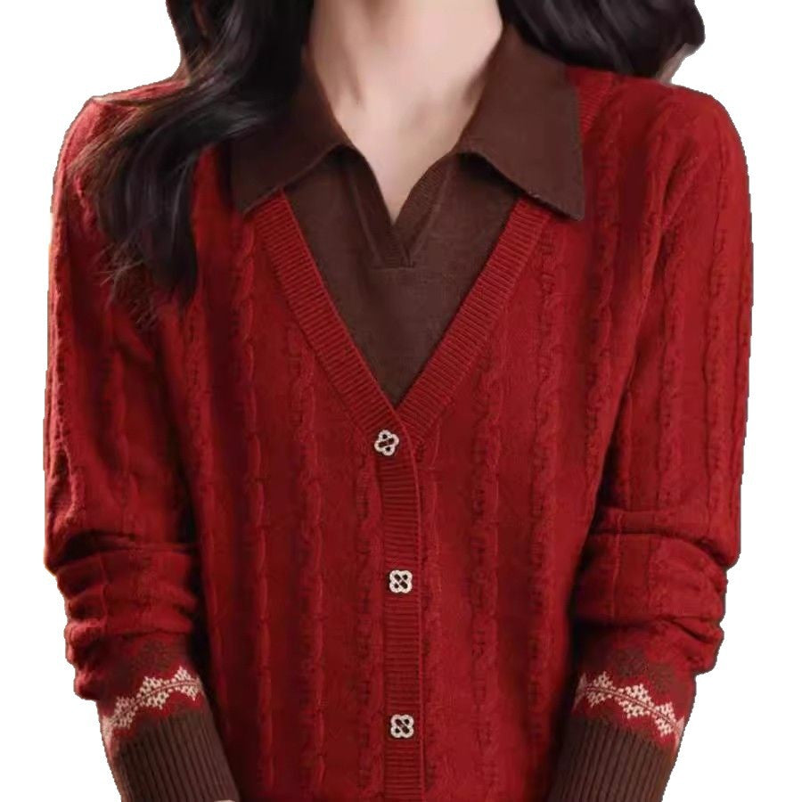 Kvinder elegant cardigan med V-hals Stilla