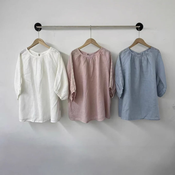 Femme Elegante Broderet Boho-Bluse Stilla