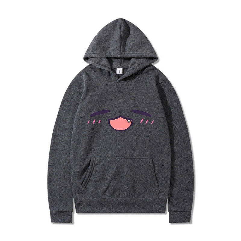 Kvinder hoodie med glad tegneserie ansigt og behagelig pasform Skovae