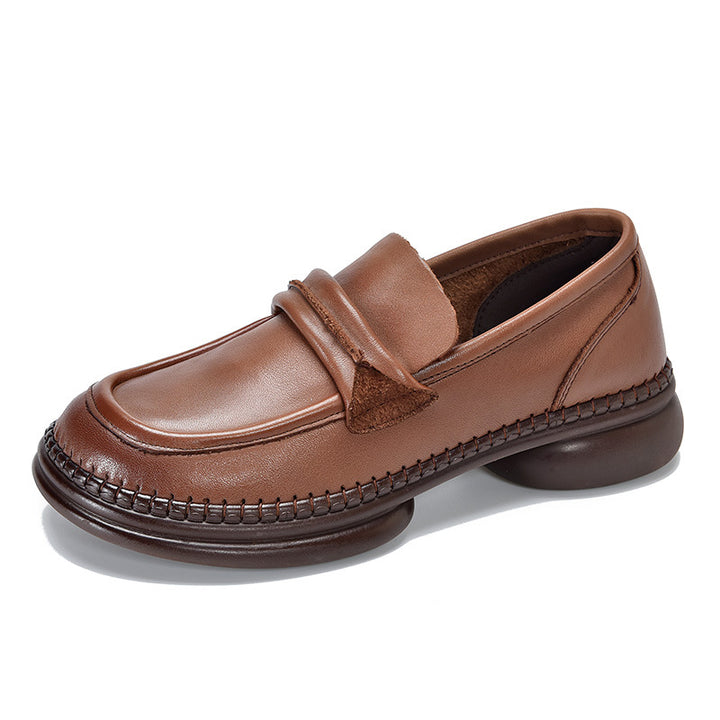 Dame Mokassin-Slipper i højkvalitets læder med ergonomisk fodseng og skridsikker sål Stilla