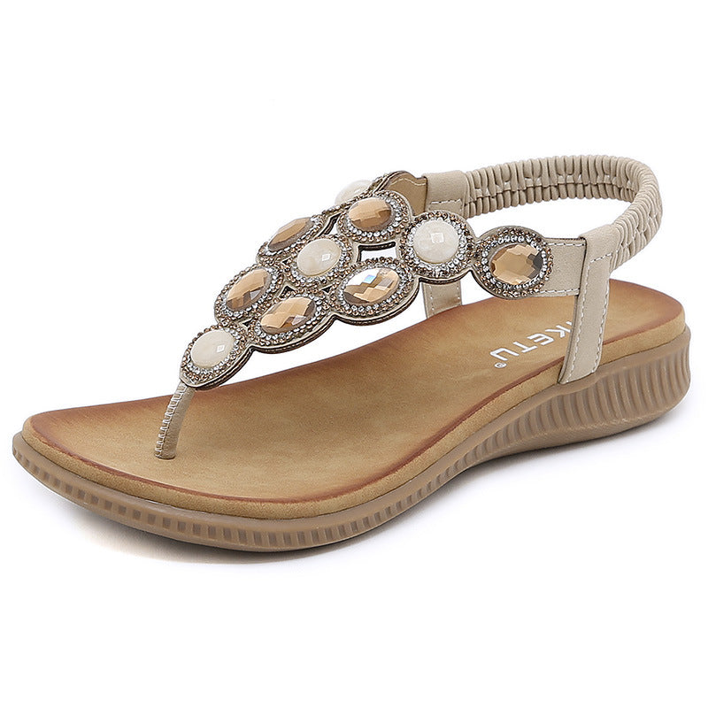 Dame komfortable sandaler med elegant stenbesætning Stilla