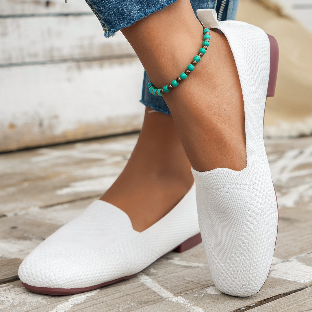 Dame Behagelige og stilfulde ballerinaer i crocht-design med dyretryk Stilla