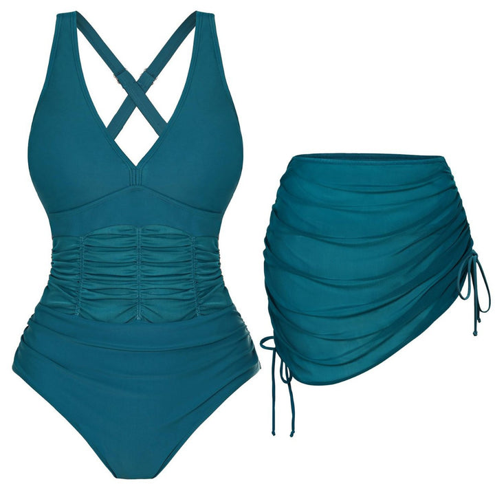 Dame En-delt Badedragt med moderne Drapering Skovae