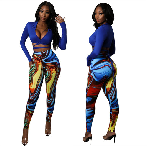Dame Trendy Crop-Top med figursyede Leggings Stilla