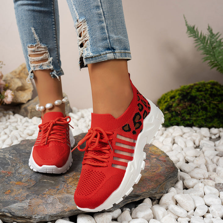 Dame Sporty Sneakers med moderigtigt leopardmønster og åndbar sål Stilla