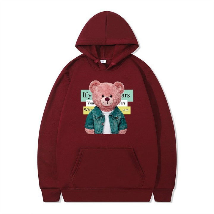 Women Hoodie med sødt bjørnemotiv Skovae