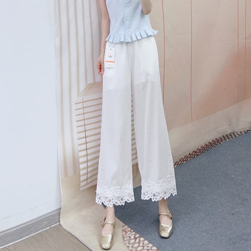 Dame Bred Sommerbukser med elegante Spidse-Accenter Stilla