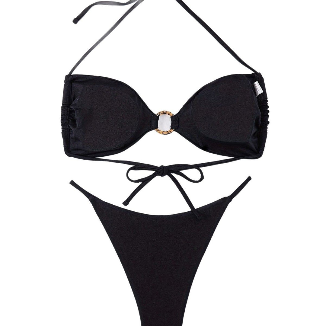 Dame Push-Up Bikini-Sæt med moderigtigt Ringdetalje Skovae