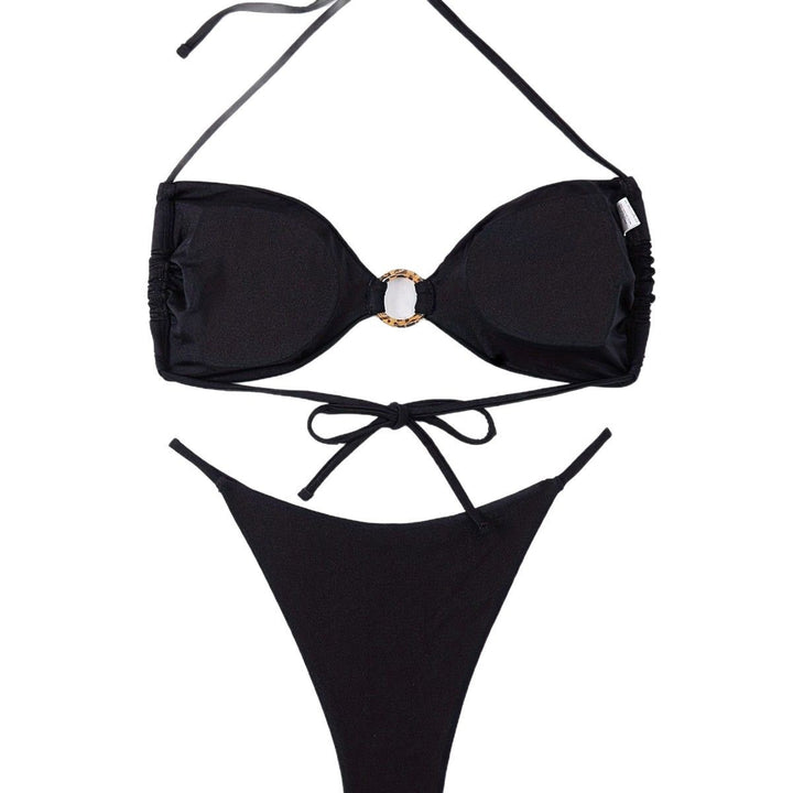 Dame Push-Up Bikini-Sæt med moderigtigt Ringdetalje Skovae