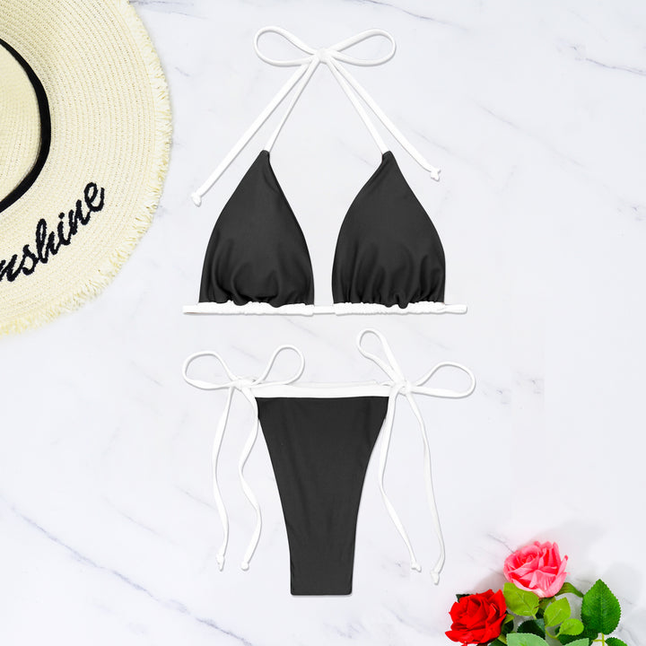 Dame triangel-bikini med justerbare snøringer Skovae