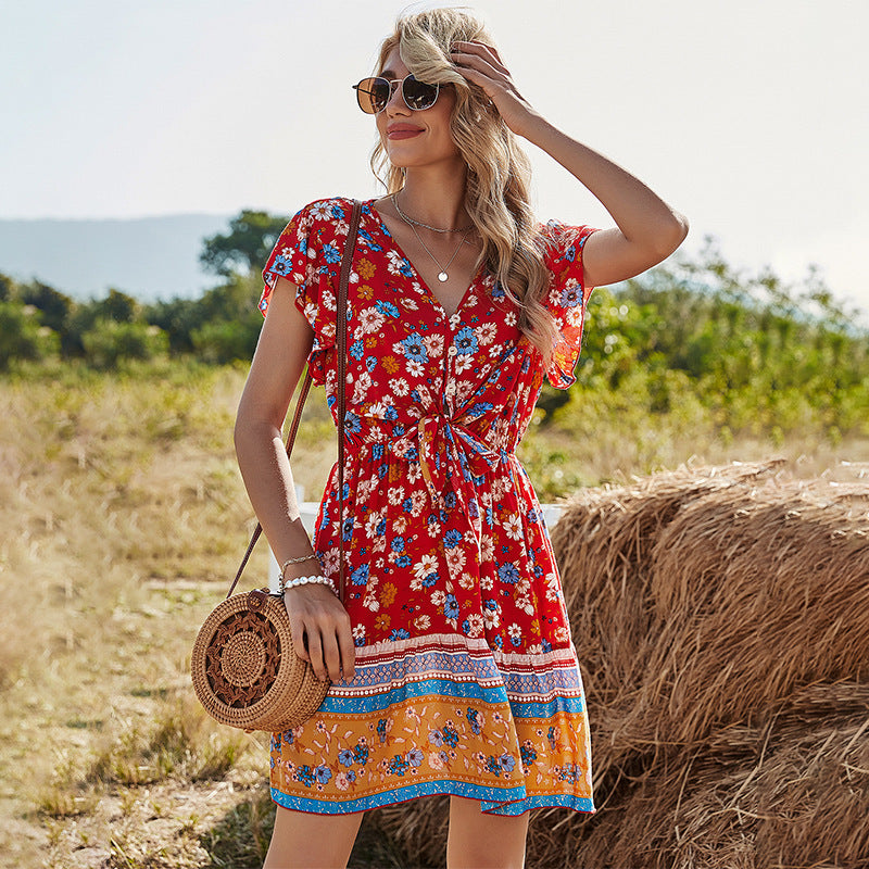 Dame sommerkjole med blomsterprint Stilla