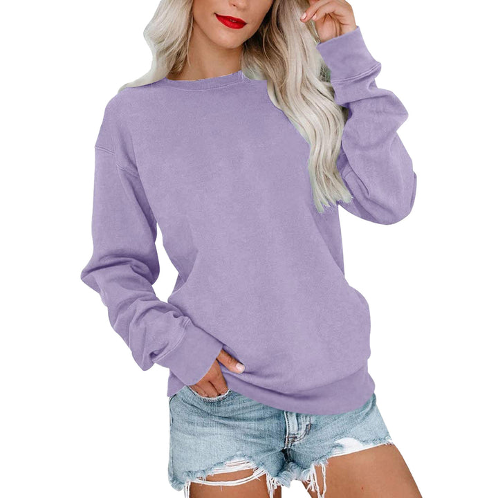 Damer hyggelig sweatshirt med overskårne skuldre og blødt inderfor Stilla