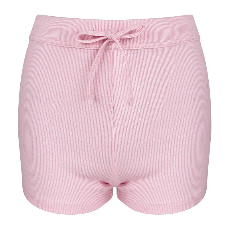 Dame behagelige shorts med elastisk talje og moderne ribdesign Stilla