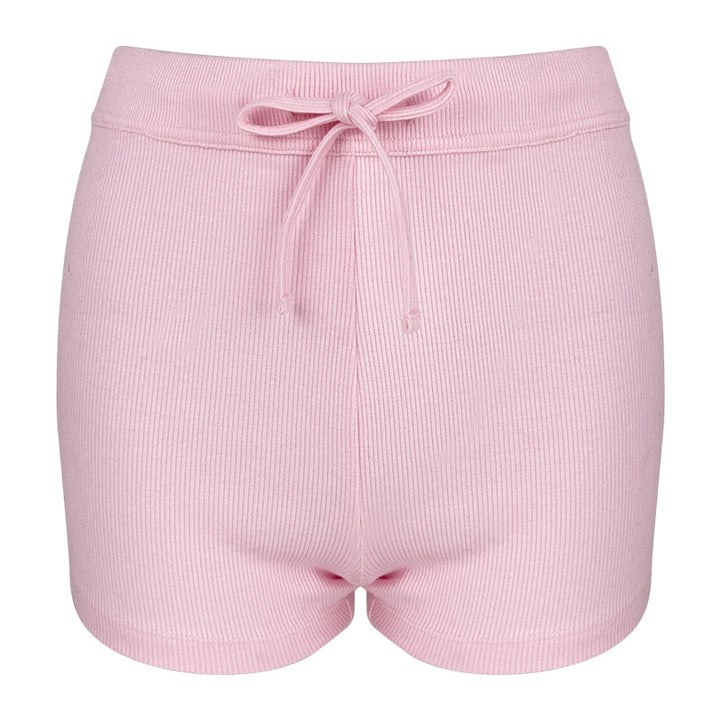 Dame behagelige shorts med elastisk talje og moderne ribdesign Stilla