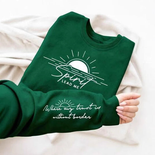 Kvinders sweatshirt med inspirerende print og blødt flydende stof Stilla
