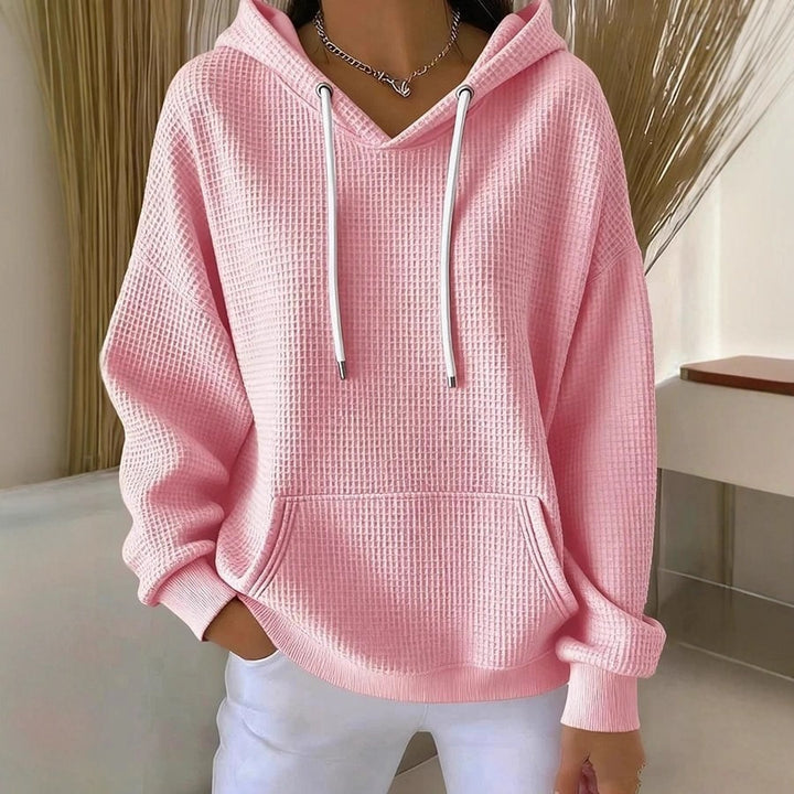Dame casual hoodie med tekstureret stof Stilla