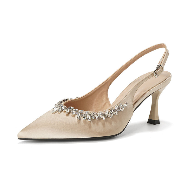 Dame Sling-Pumps med glitrende strass-udsmykning og elegant design Stilla