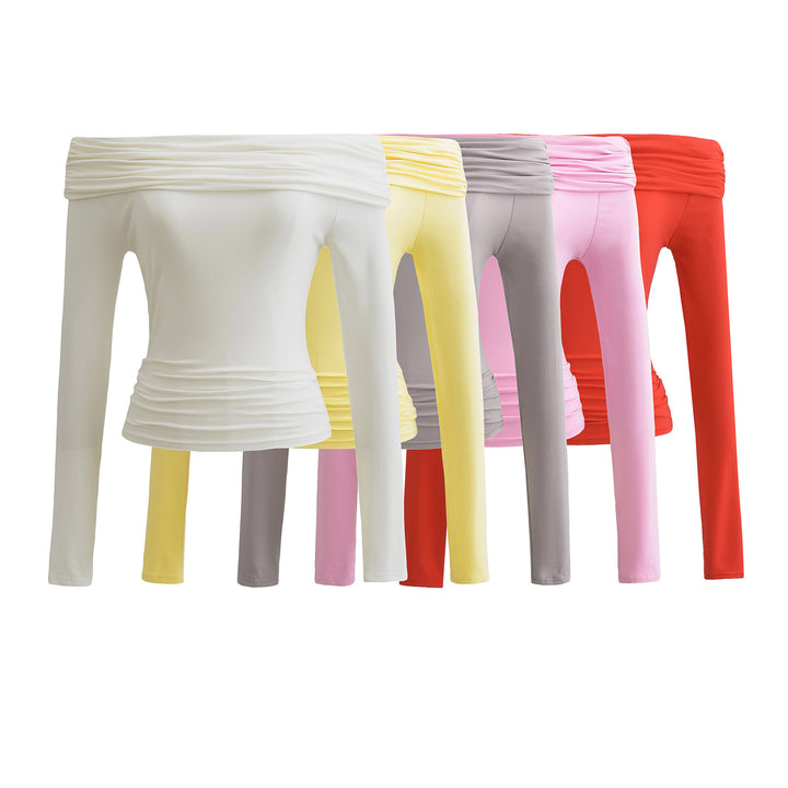 Dame elegant Off-Shoulder-overdel med raffineret flæsedesign og figurvenlig pasform Stilla