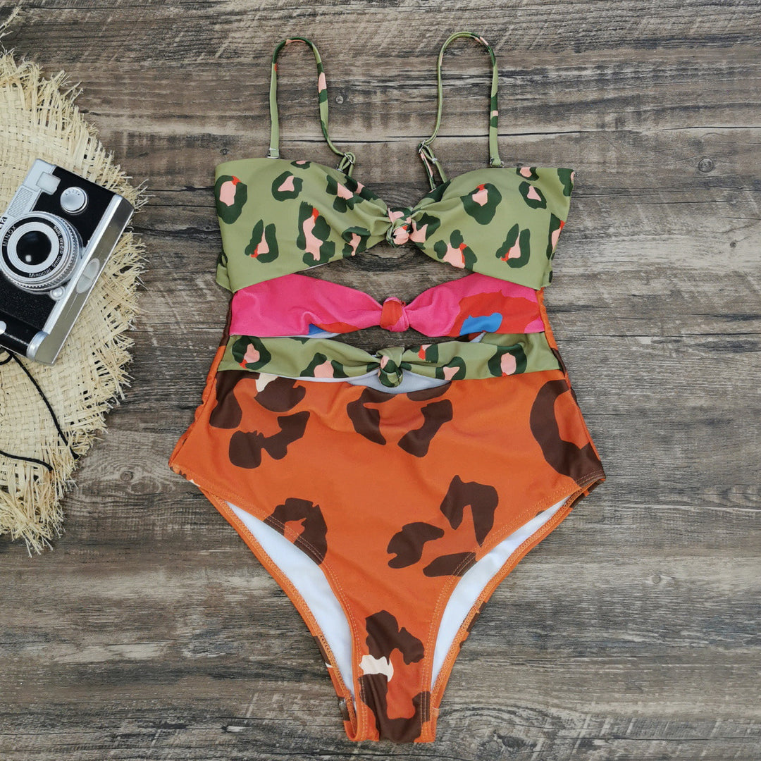 Dame bikini-sæt med innovativt knudedesign og højt snittet taljehygge Stilla