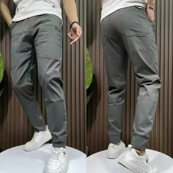 Herren nan sporty Cargojoggerbukser med elastisk talje, snøre og konisk benafslutning Skovae