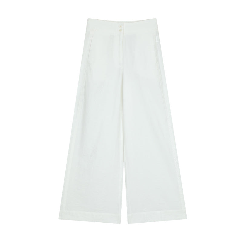 Dame bred bomulds-culotte med elastisk linning og sidelommer Stilla