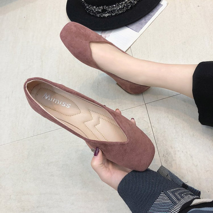Dame ballerinaer med elegant firkantet hældesign Stilla
