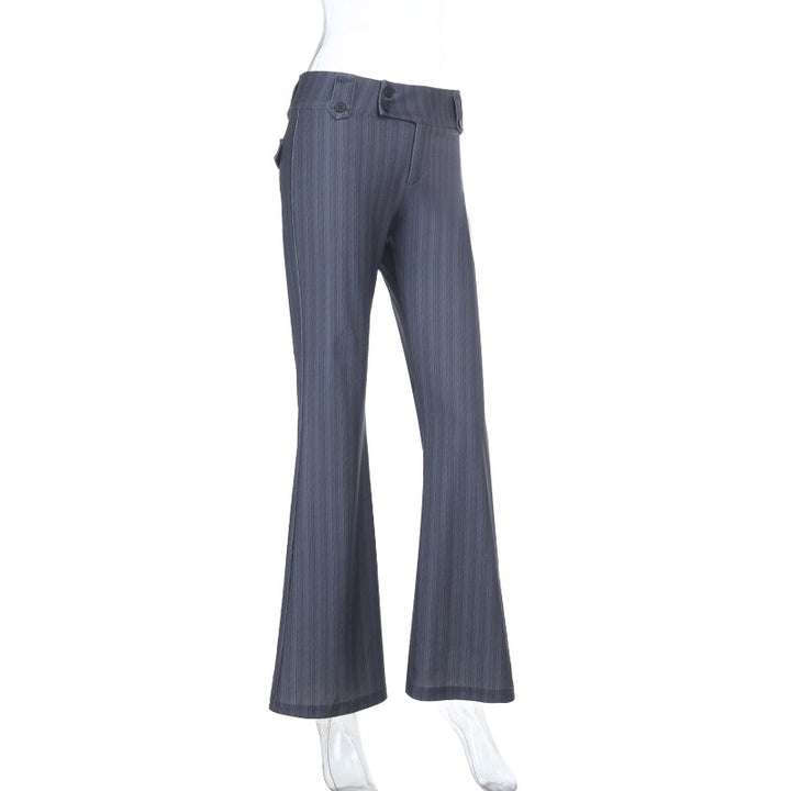 Dame elegant skærehose med fine striber og høj talje Skovae