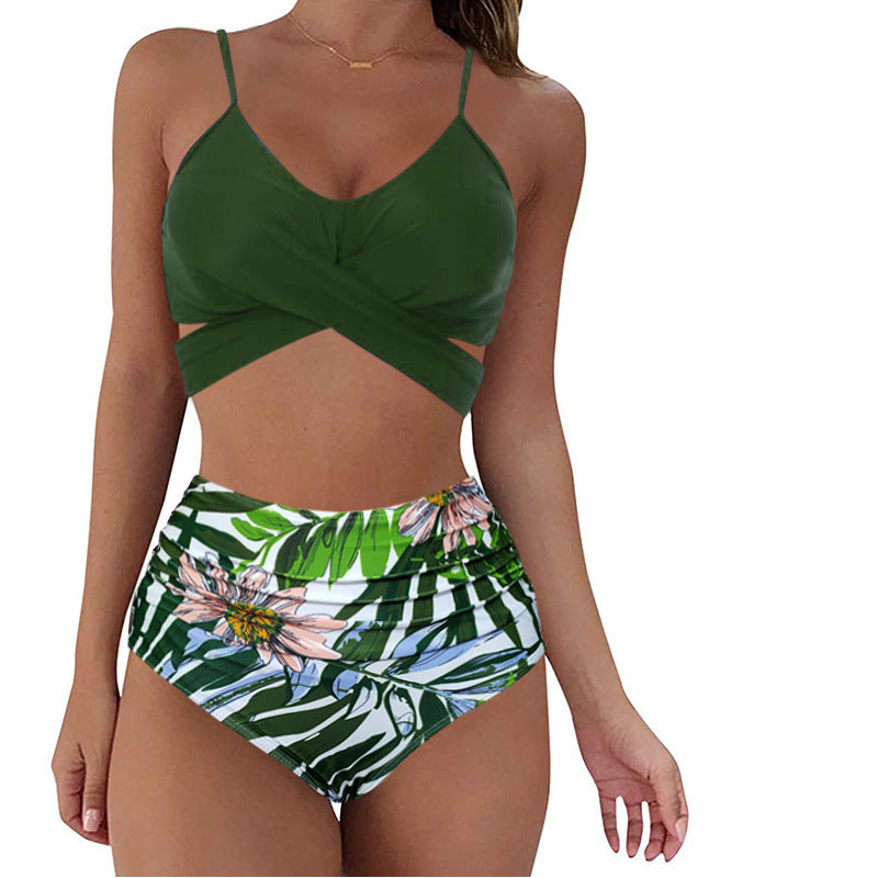 Dame Crop-Top bikini sæt med flettet design Skovae