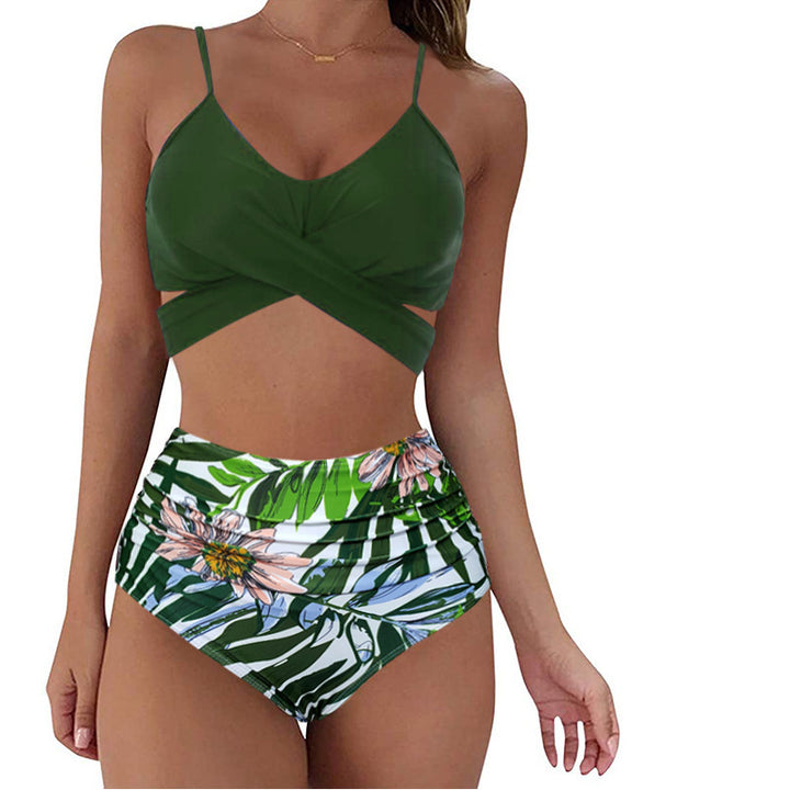 Dame Crop-Top bikini sæt med flettet design Skovae