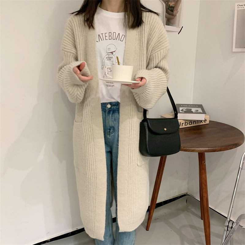 Kvinders Plus Size Strikket Cardigan med Casual Skæring og Lommer Stilla