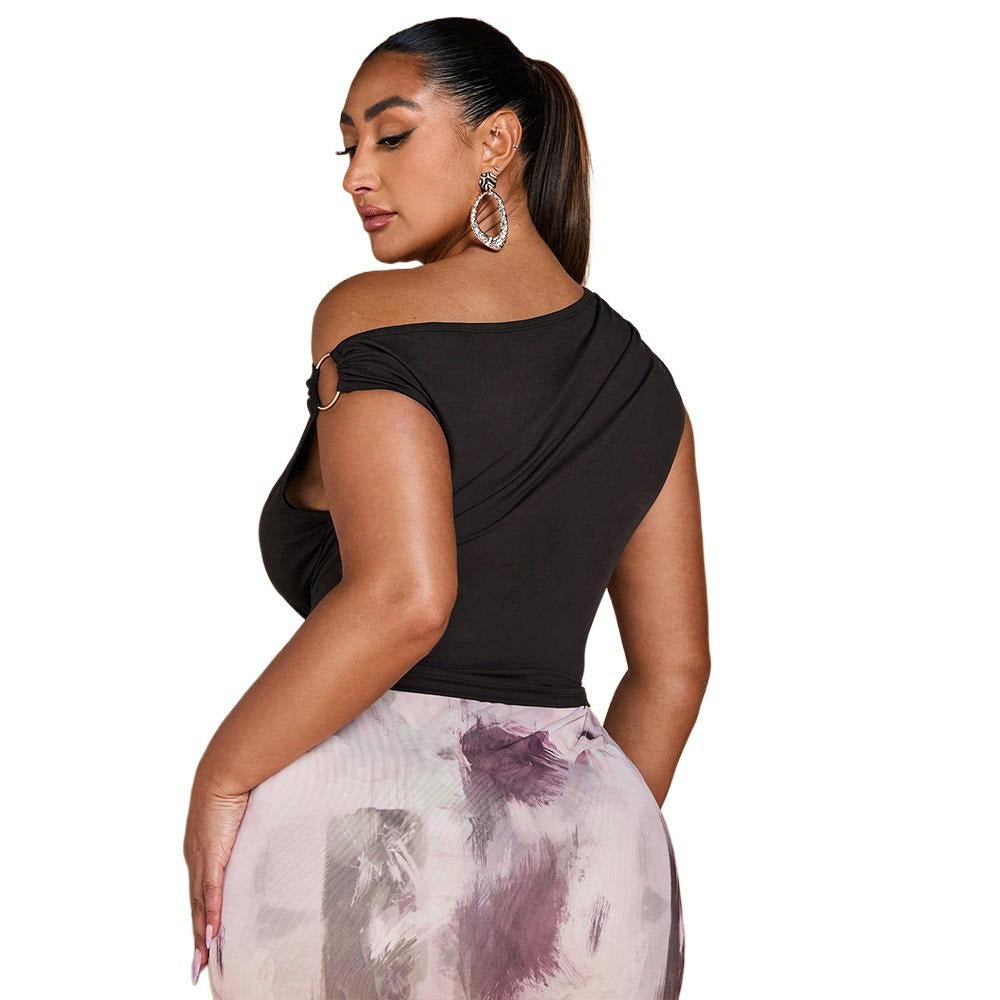 Dame elegant off-shoulder top med rynker Stilla