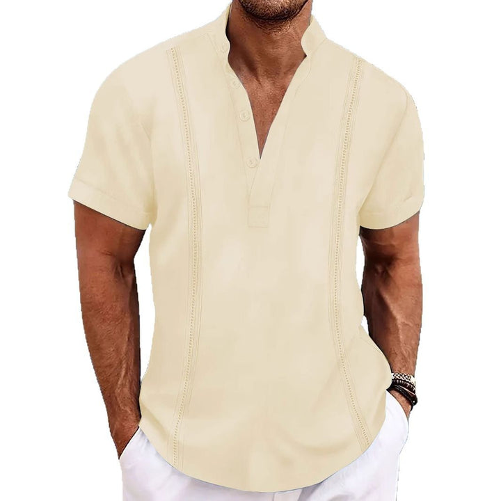 Herrer Poloshirt med moderne knapliste-design og åndbar struktur Stilla