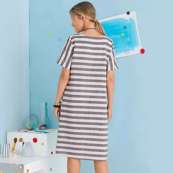 Dame Casual Kjole i afslappet stribedesign Stilla