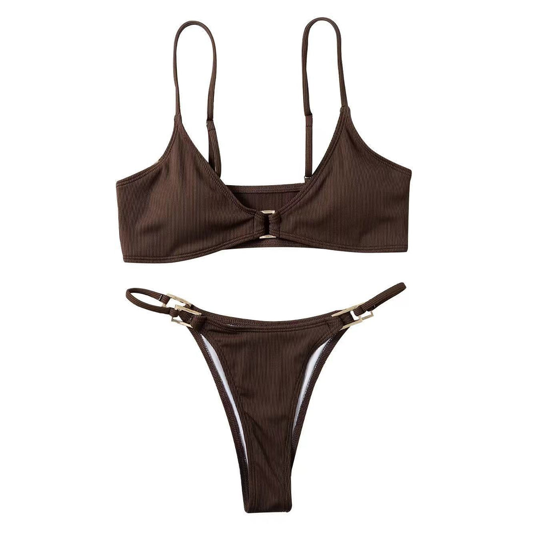 Dame Rib-Højstøttende-Bikini-Sæt Stilla