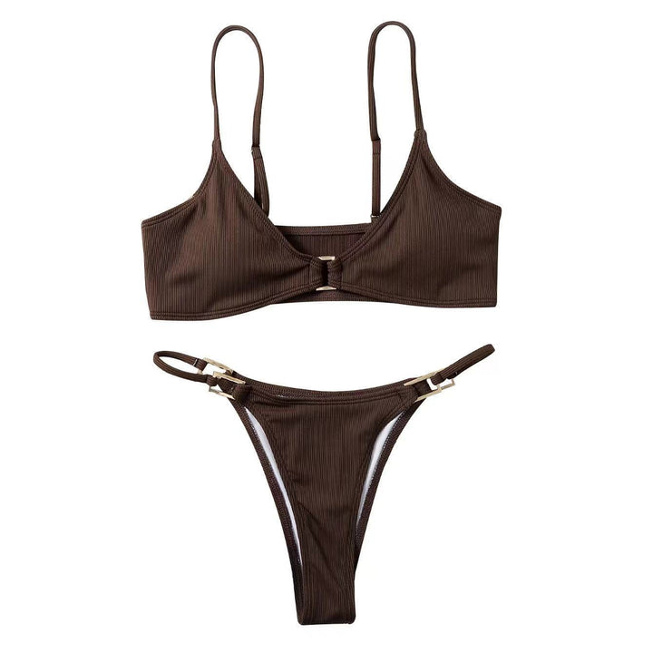 Dame Rib-Højstøttende-Bikini-Sæt Stilla