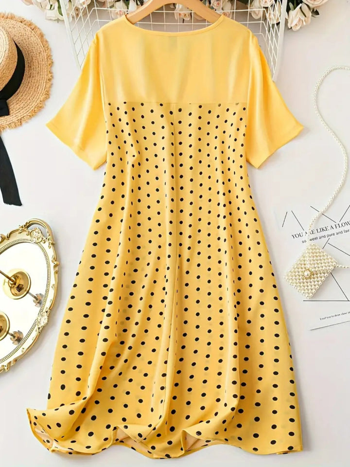 Dame Polka-Dot A-Linje Fritidskjole Stilla