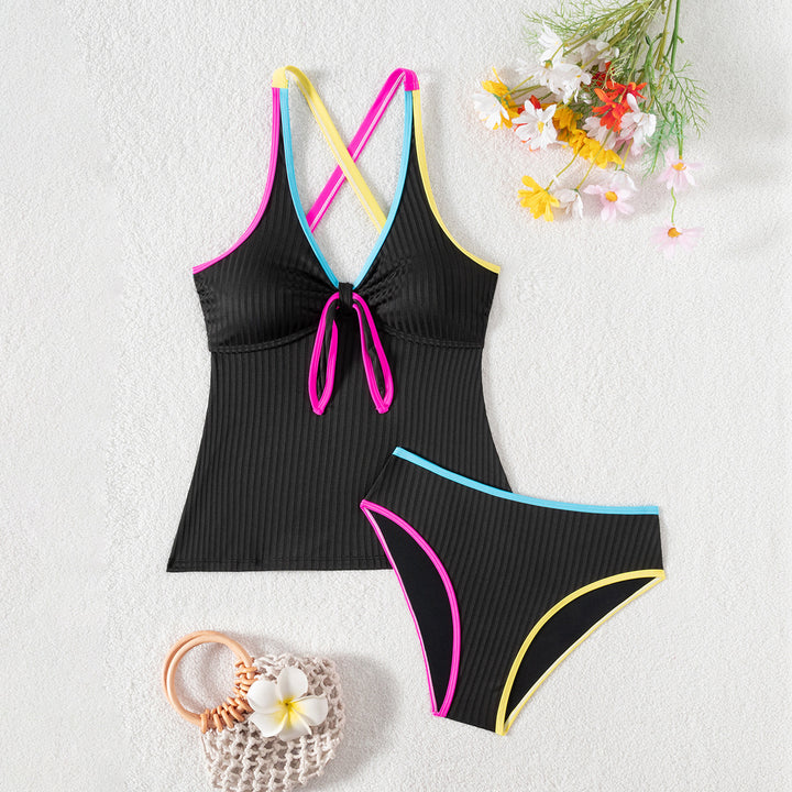 Dame Sporty Tankini med farvemæssige kontraster Skovae